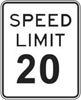 20 mph Speed Limit Sign
