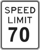 70 mph Speed Limit Sign